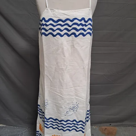 OASIS CHARLIE TAYLOR EMBROIDERED LINEN MIX DRESS IN IVORY SIZE 10