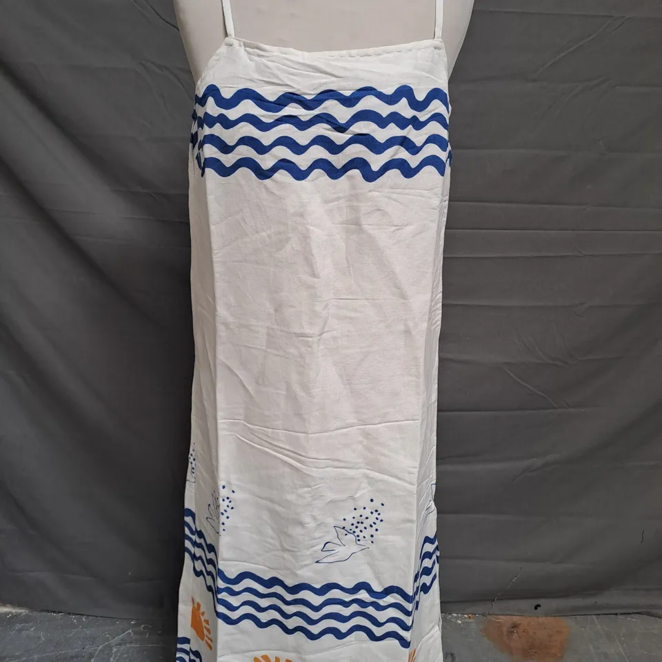 OASIS CHARLIE TAYLOR EMBROIDERED LINEN MIX DRESS IN IVORY SIZE 10
