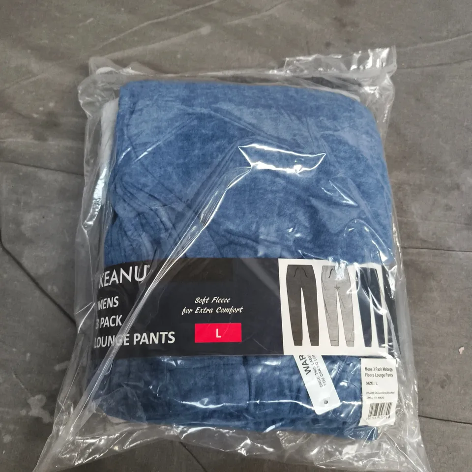 BAGGED KEANU MENS 3 PACK LOUNGE PANTS - LARGE