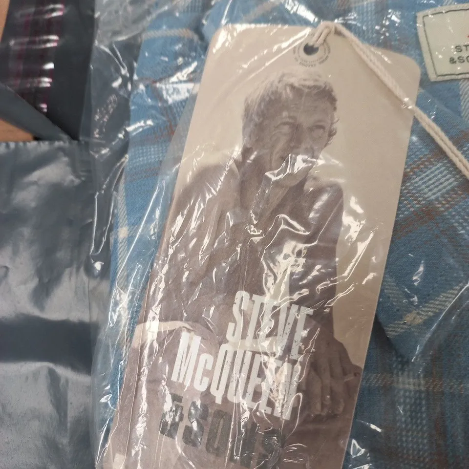 STEVE MCQUEEN & SONS TRADING CO BLUE PLAID SHIRT – SIZE M
