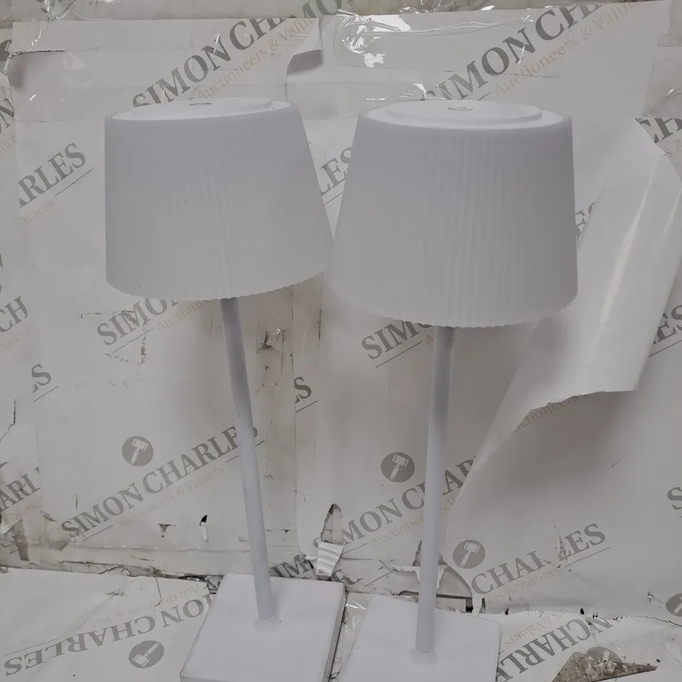 SFIXX SET OF 2 INDOOR OUTDOOR TOUCH TABLE LIGHTS - WHITE