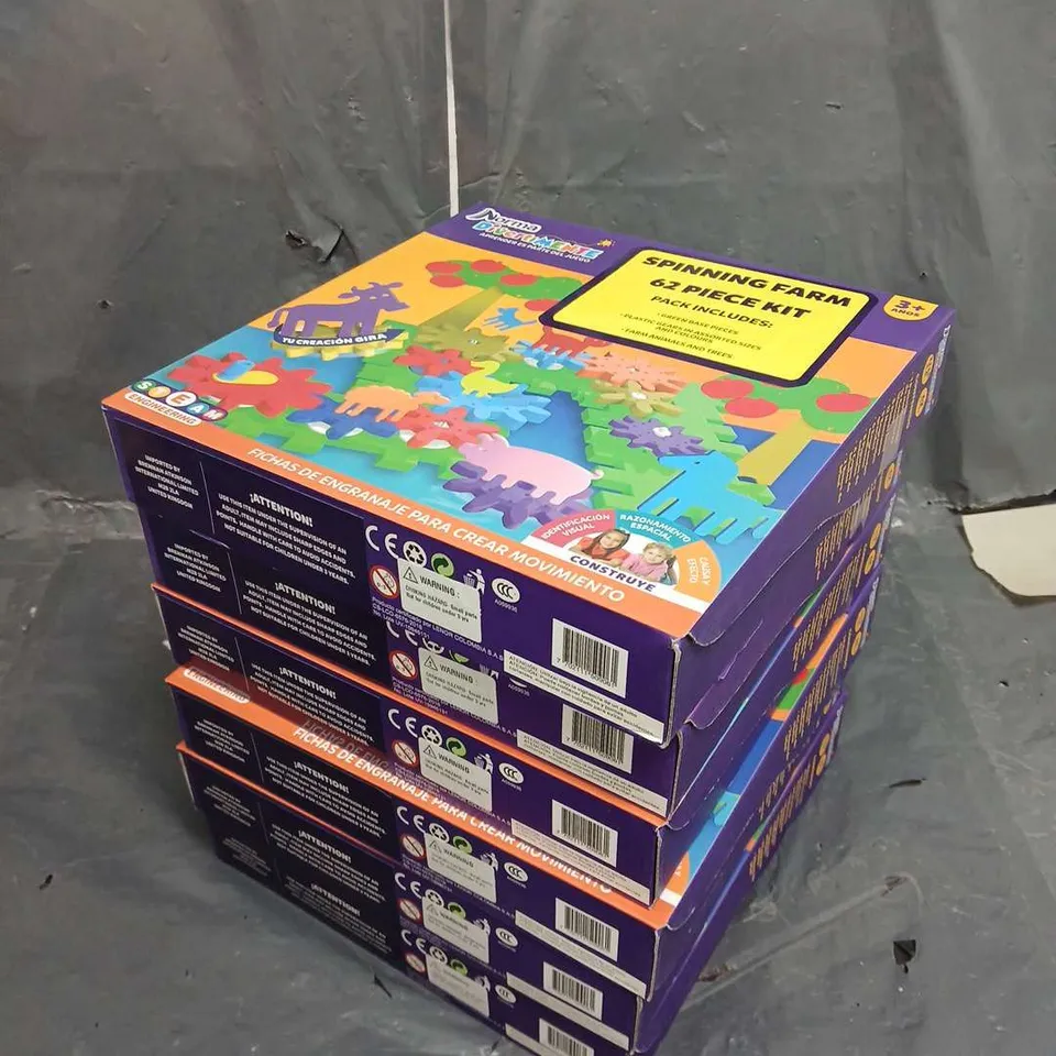 6 BOXED AND SEALED 62 PIECE SPINNING FARM SET 