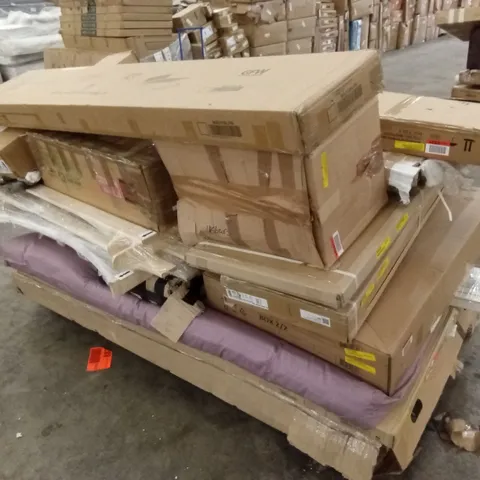PALLET OF ASSORTED INCOMPLETE DESIGNER FURNITURE AND FURNITURE PARTS
