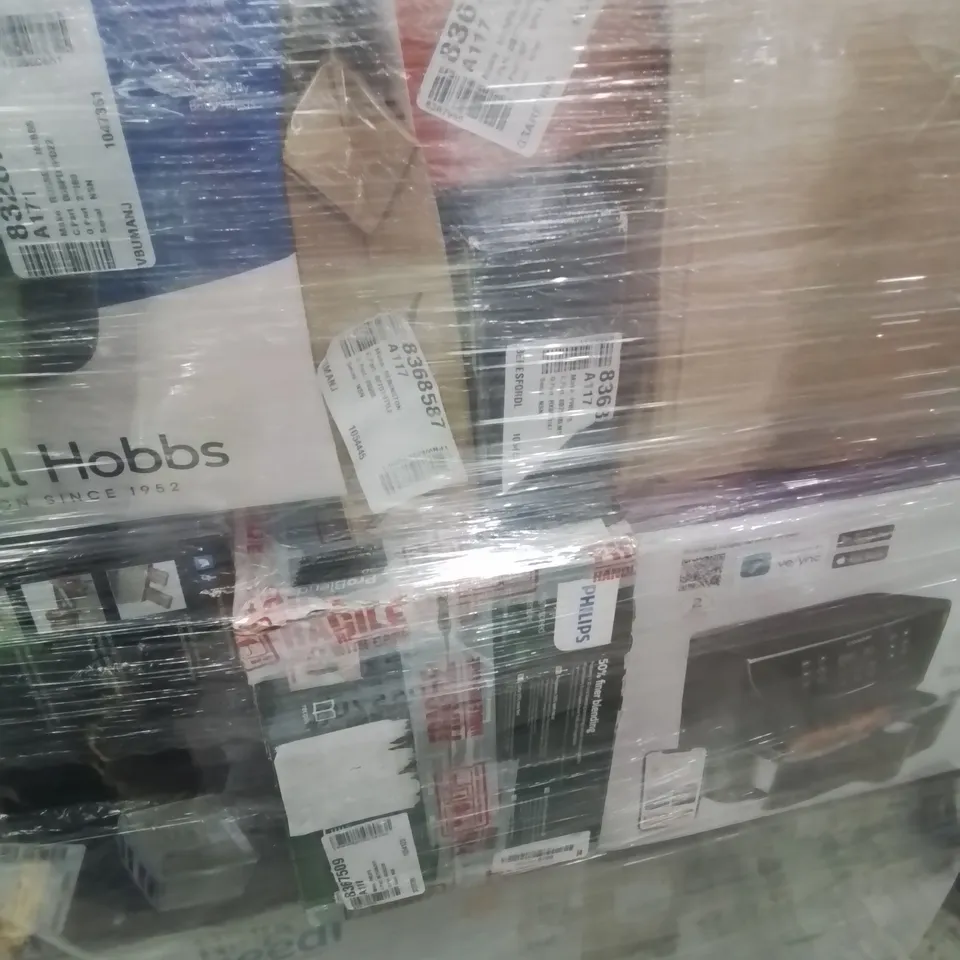 PALLET OF APPROXIMATELY 80 UNPROCESSED RAW RETURN HOUSEHOLD AND ELECTRICAL GOODS TO INCLUDE;