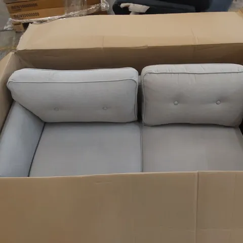 BOXED UPHOLSTERED GREY FABRIC SOFA PIECE 