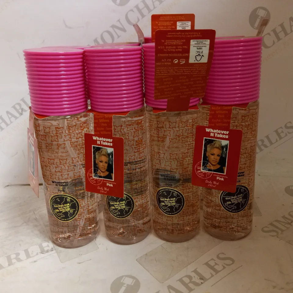 8 X 240ML PINK WHATEVER IT TAKES BODY MIST SPRAY