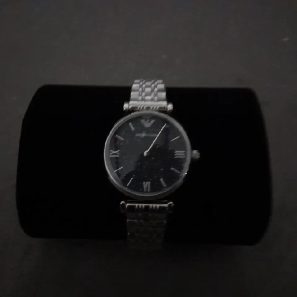 EMPORIO ARMANI WOMENS TWO HAND STAINLESS WATCH