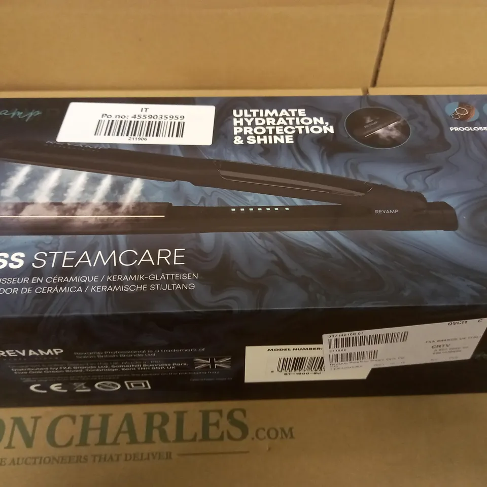 BOXED REVAMP PROGLOSS STEAMCARE CERAMIC STRAIGHTENER 