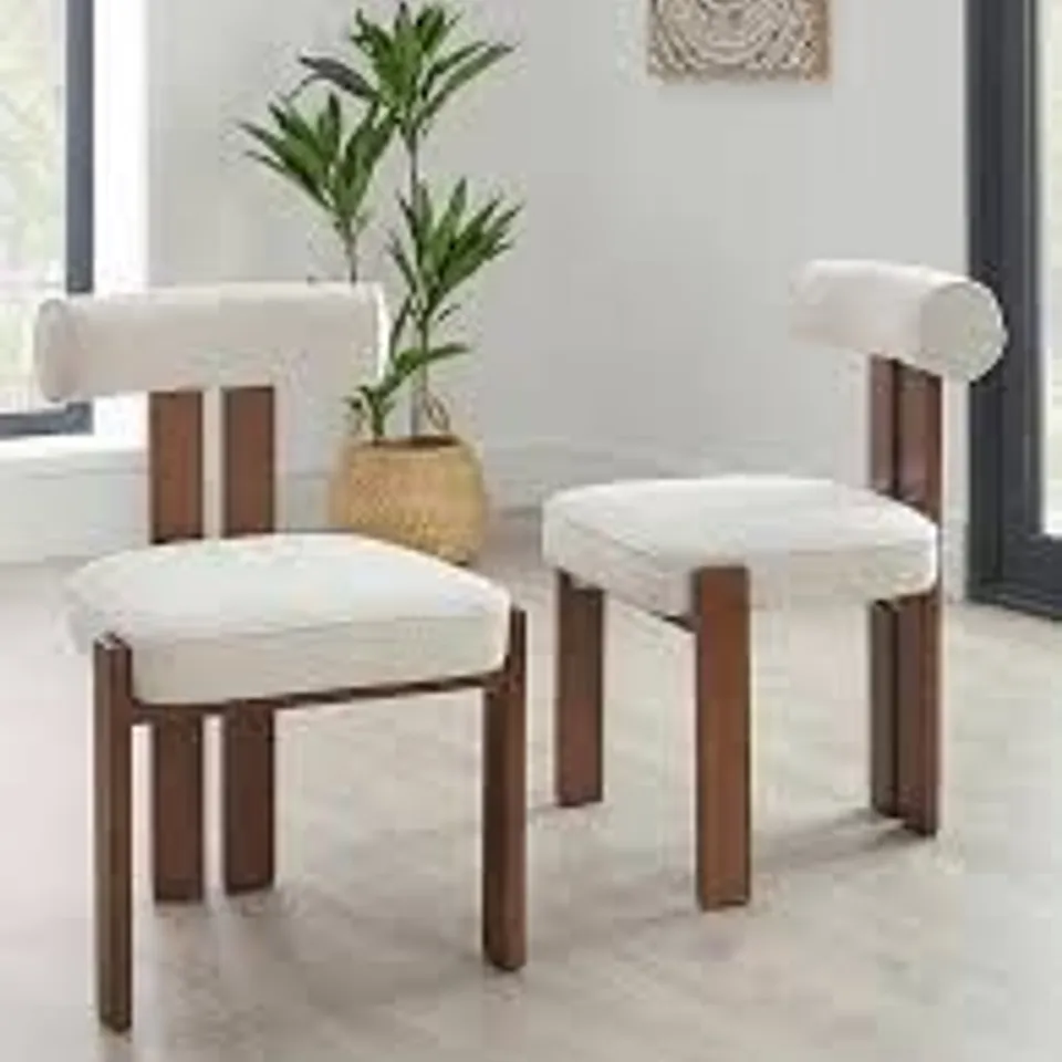 AMBER RUSTIC OAK/NATURAL PAIR OF DINING CHAIRS
