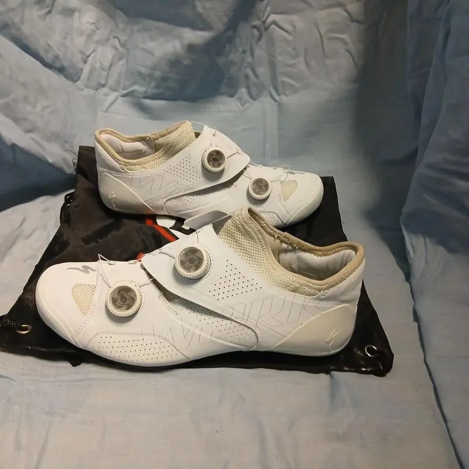 SPECIALIZED S-WORKS WHITE ROAD CYCLING SHOES, BOA DIAL, UK 8 (EU 42)