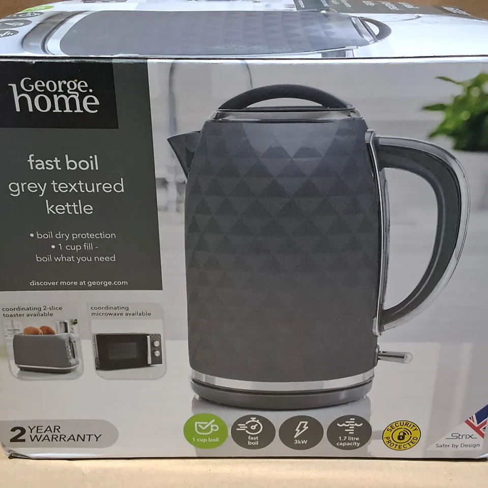 BOXED FAST BOIL GREY TEXTURED KETTLE