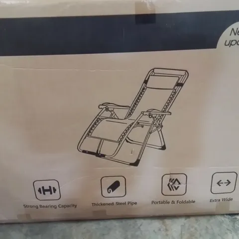 BOXED LIGHT GREY RECLINING GARDEN LOUNGER