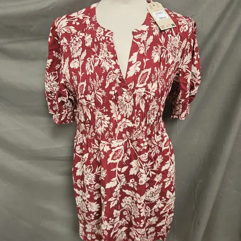 FATFACE JUNIPER DRESS IN WINE MULTI SIZE 14R