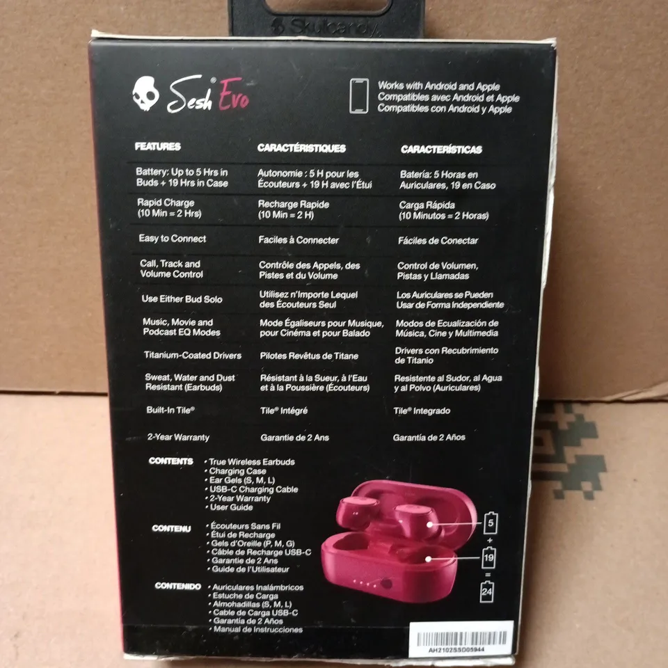 SKULLCANDY SESH EVO TRUE WIRELESS EARBUDS – RED