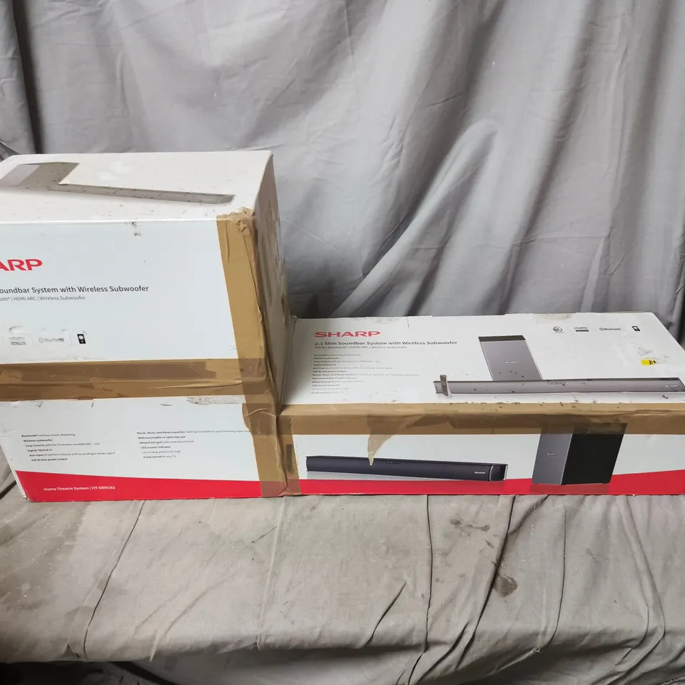 SHARP 2.1 SLIM SOUNDBAR SYSTEM WITH WIRELESS SUBWOOFER – BOXED