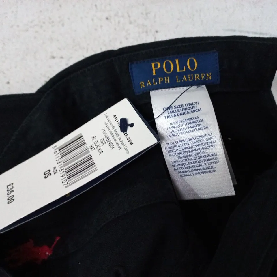 POLO RALPH LAUREN BLACK BASEBALL CAP - ONE SIZE