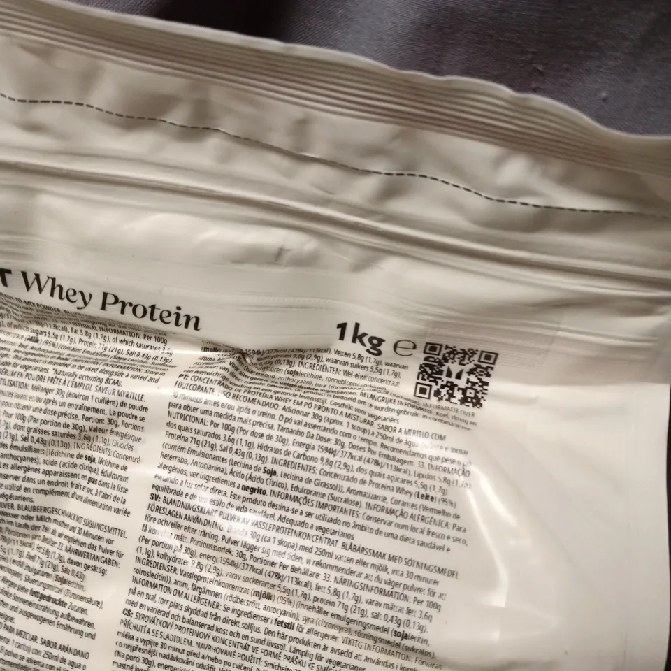 MYPROTEIN IMPACT WHEY PROTEIN – BLUEBERRY FLAVOUR, 1KG RESEALABLE POUCH