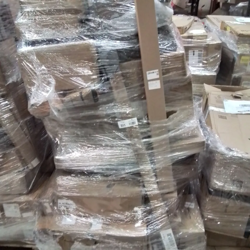 PALLET CONTAINING VARIOUS ASSORTED CUSTOMER RETURNS. TO INCLUDE, CAR PARTS, BOXED FURNITURE, LITHIUM-ION BATTERIES ECT.