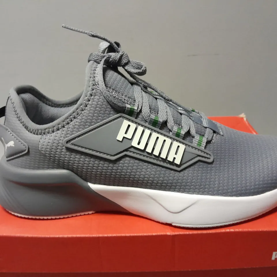 BOXED PAIR OF PUMA RETALIATE TRAINERS IN GREY - US 6C