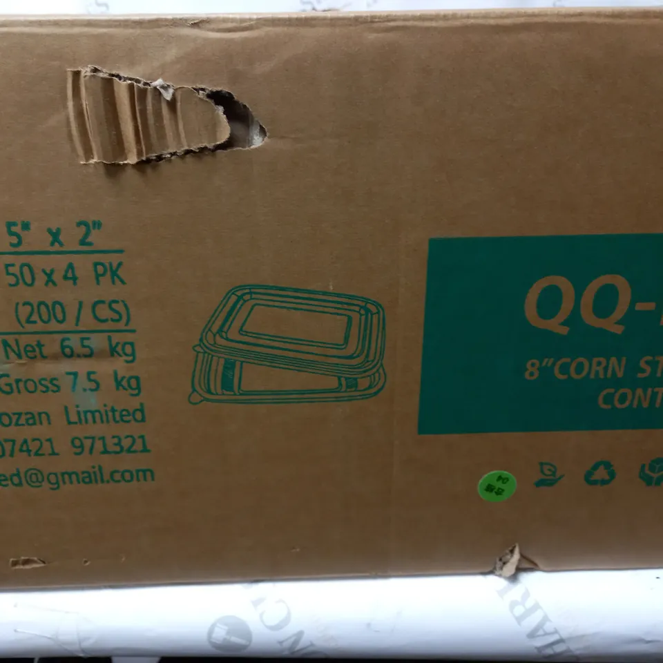 BOX OF 200 8INC CORN STARCH BASED CONTAINERS 