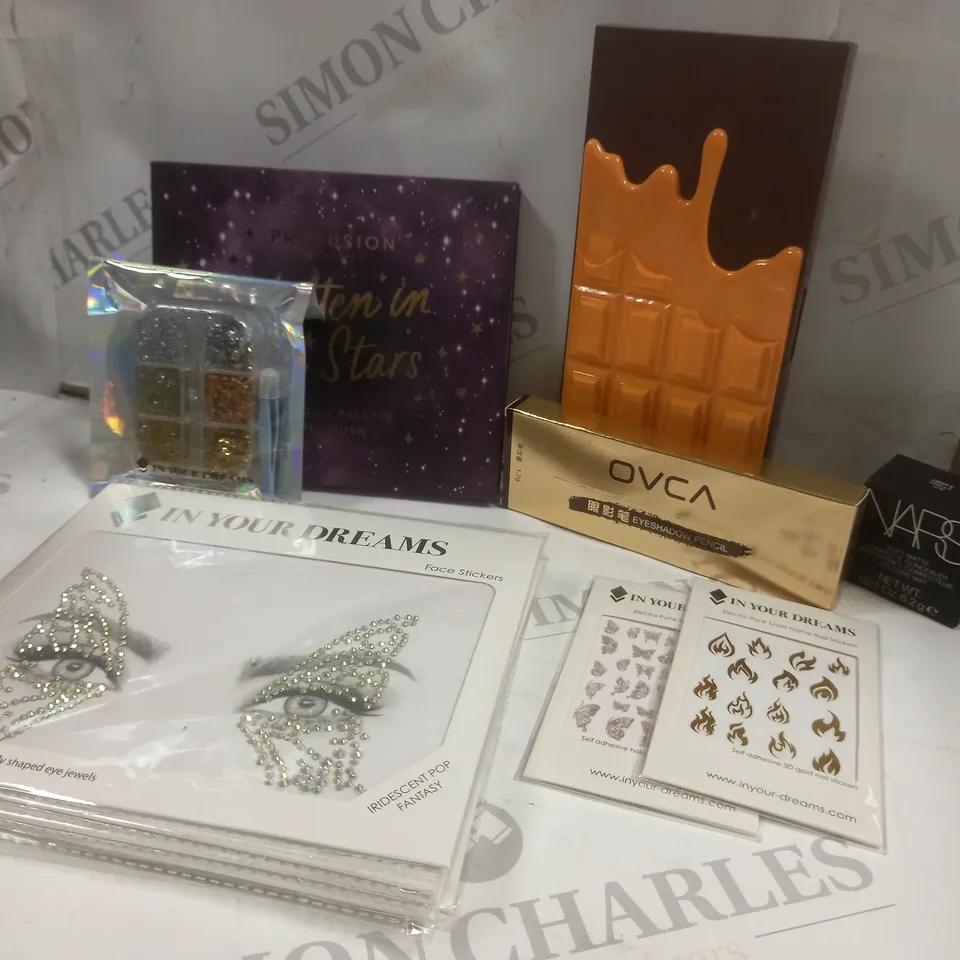 ASSORTED MAKEUP, STICKERS AND EYE JEWELS