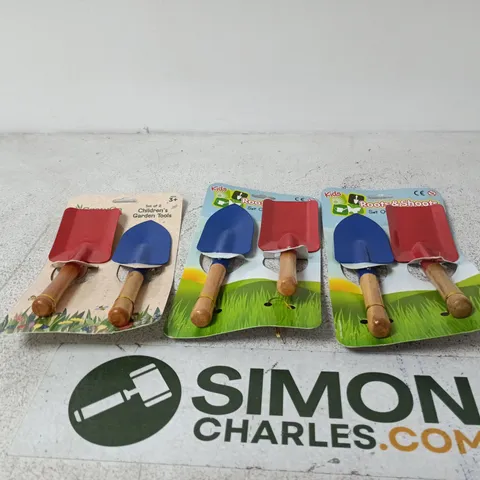 KIDS GARDEN TOOL SET – SMALL PLASTIC SHOVELS, 3-PACK