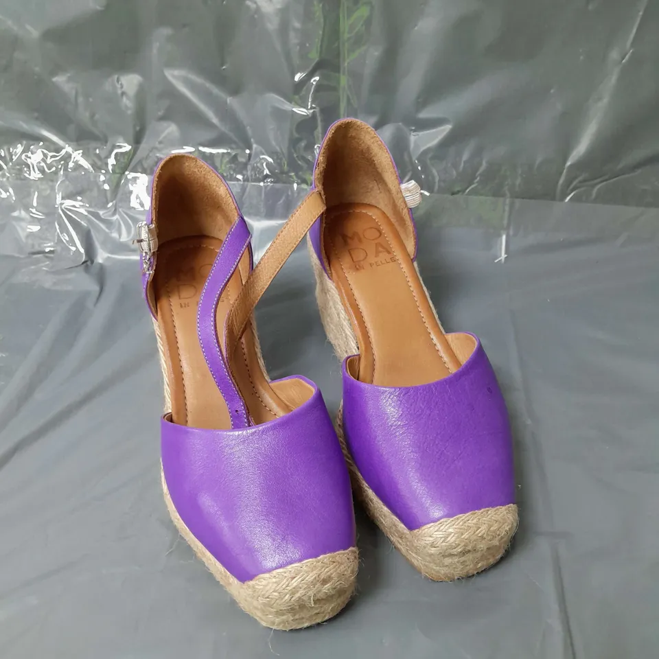 MODA IN PELLE WEDGE HEEL SANDALS PURPLE SIZE EU 37