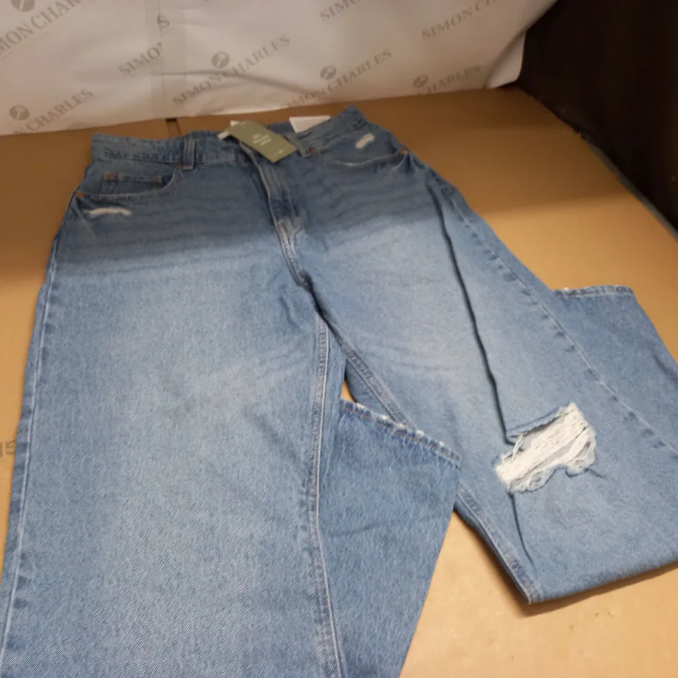 H&M STRAIGHT HIGH WAIST JEANS - UK 14