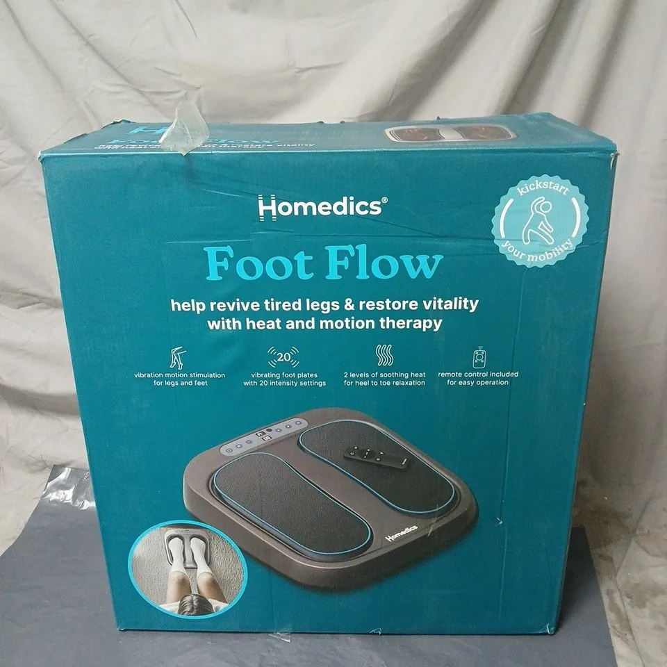 HOMEDICS FOOT FLOW FOOT MASSAGER – BOXED