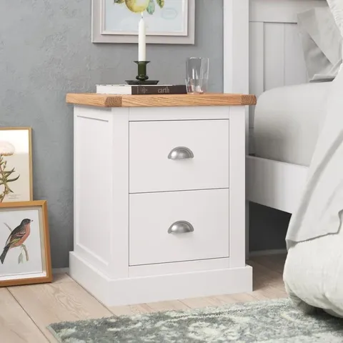 ARLYN 2 DRAW BEDSIDE TABLES IN OFF WHITE