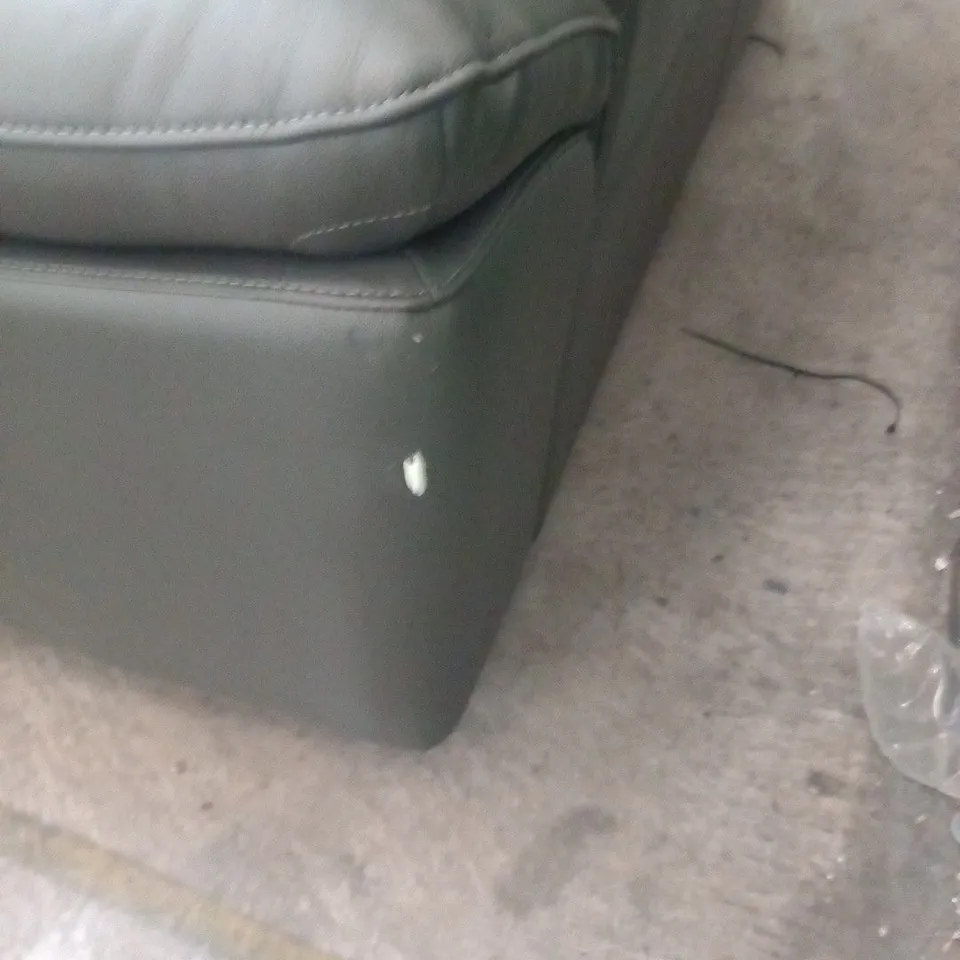 DESIGNER GREY LEATHER ELECTRIC RECLINING TWO SEATER SOFA