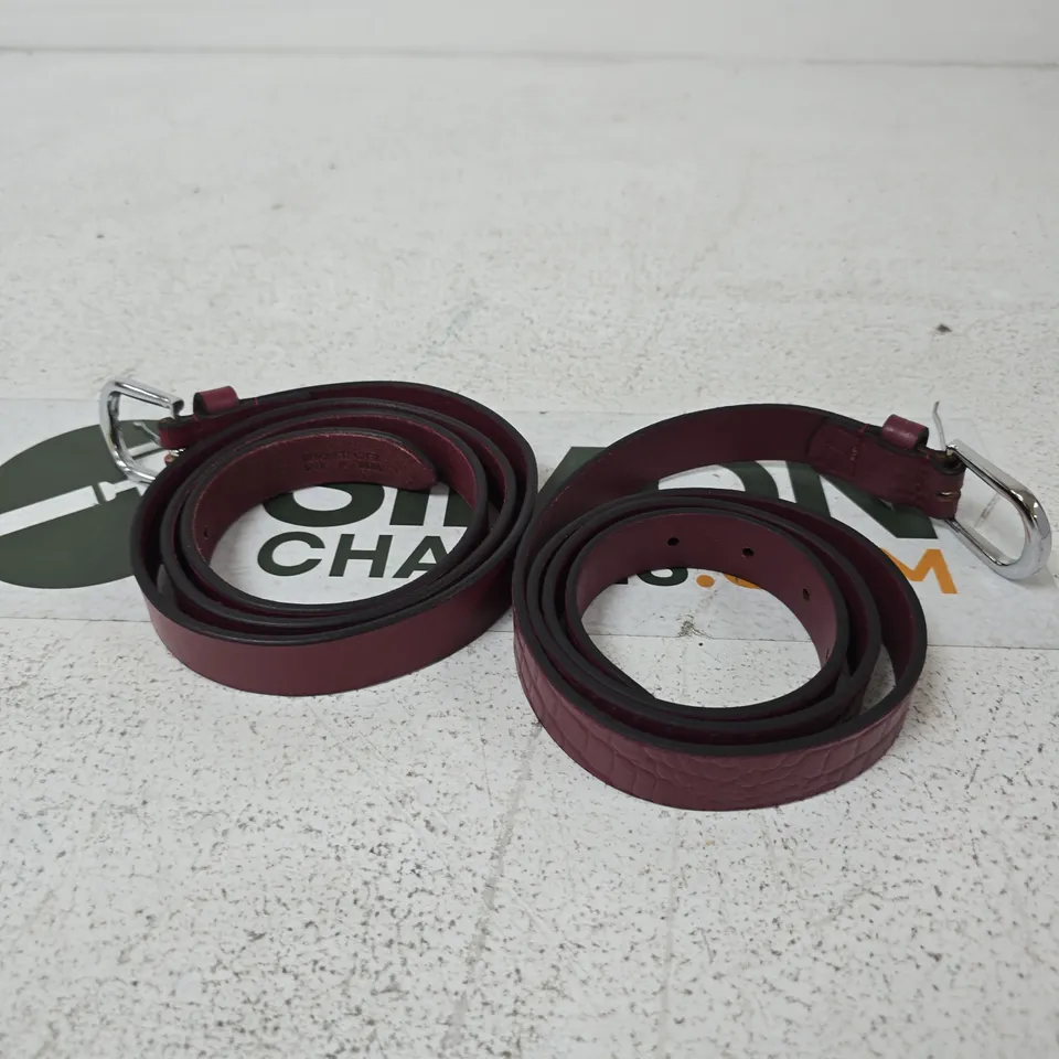 & MAISI LEATHER BELT DUO - SIZE UNSPECIFIED 