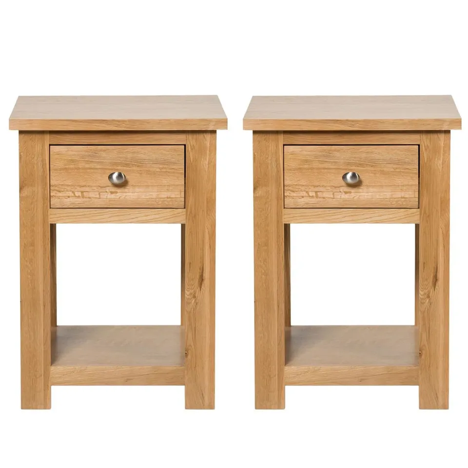 BOXED FARRIS SOLID WOOD END TABLE - NATURAL OAK (1 BOX)