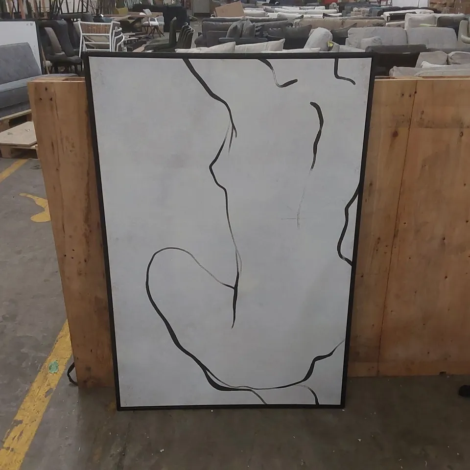 FRAMED ABSTRACT FEMALE ARTWORK