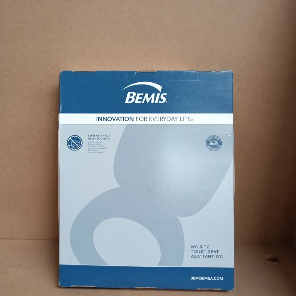 BEMIS TOILET SEAT – BLUE, ULTRA-FIX HINGES, BOXED