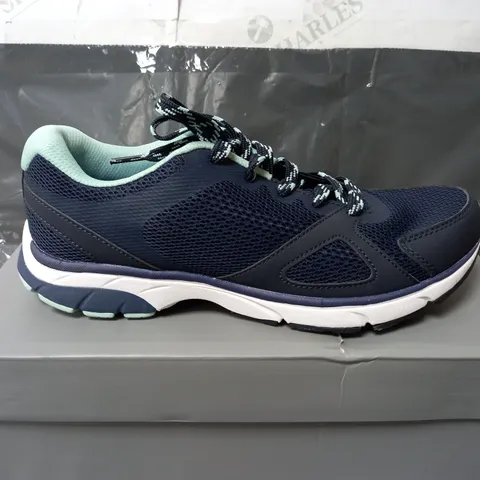 BOXED PAIR OF VIONIC NAVY TRAINERS - SIZE 7