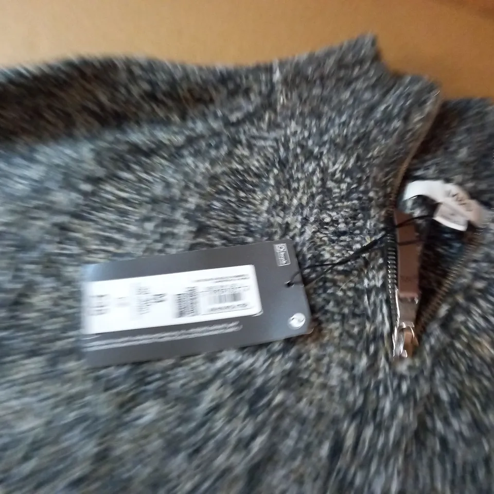 M&S QUARTER ZIP JUMPER IN GREY - M