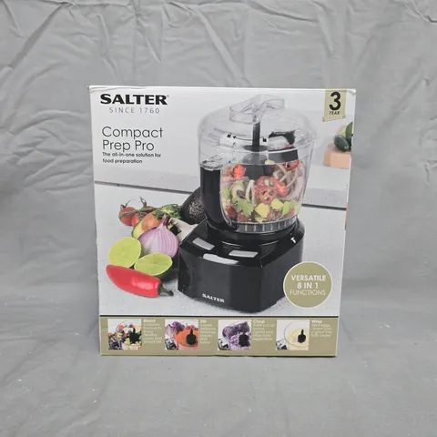SALTER COMPACT PREP PRO 8-IN-1 FOOD PROCESSOR – 200W, BOXED