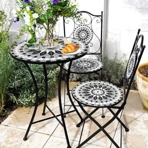 BOXED ANDREJKA PATIO DINING SET WITH ROUND TABLE (2 BOXES)