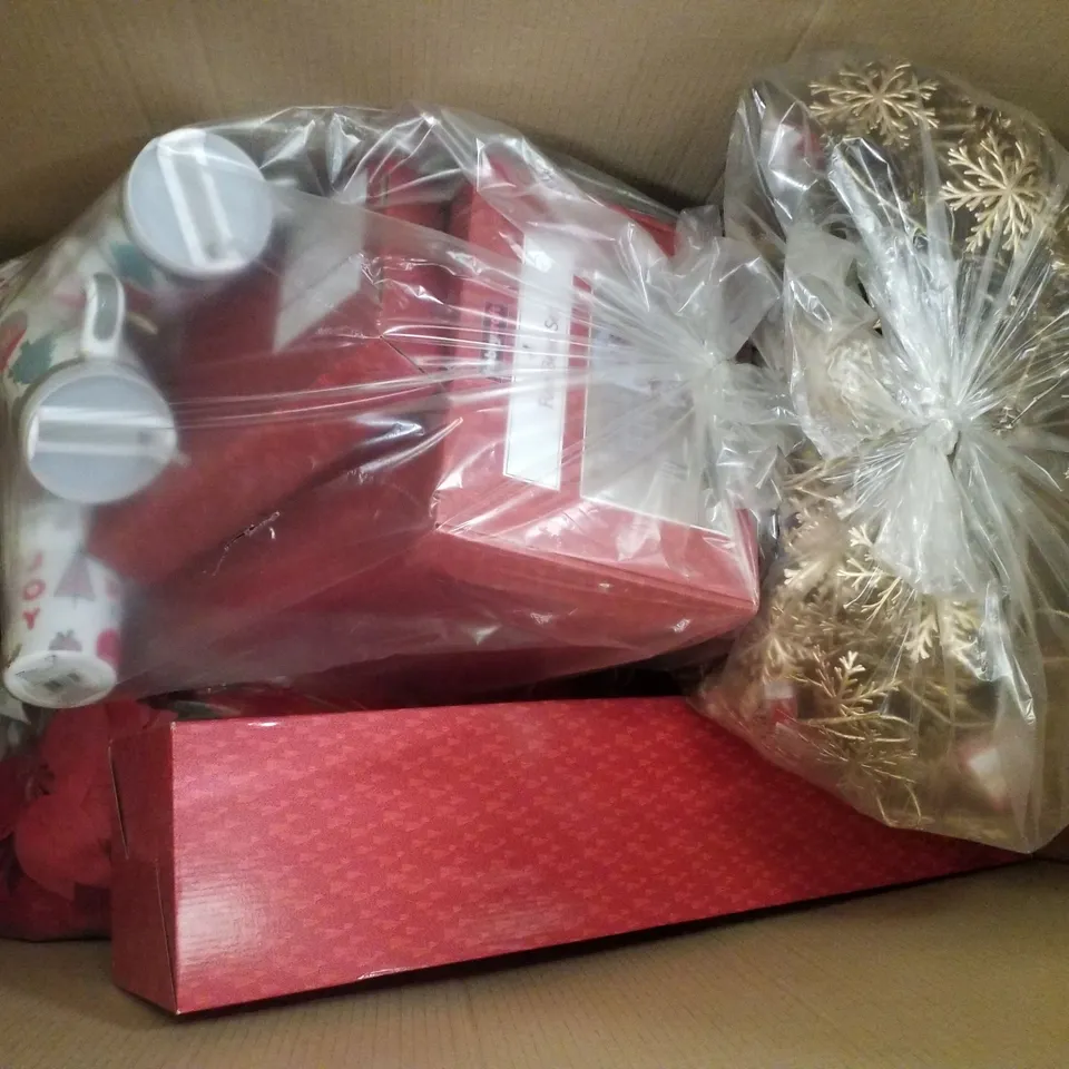 PALLET CONTAINING ASSORTED CHRISTMAS PRODUCTS & DECORATIONS INCLUDING MINI CROSS SITCHES, SNOWMAN SOAP DISPENSER, PAPER PLATES, FUSE BEAD SET & BOTTLE BRUSH LED TREE