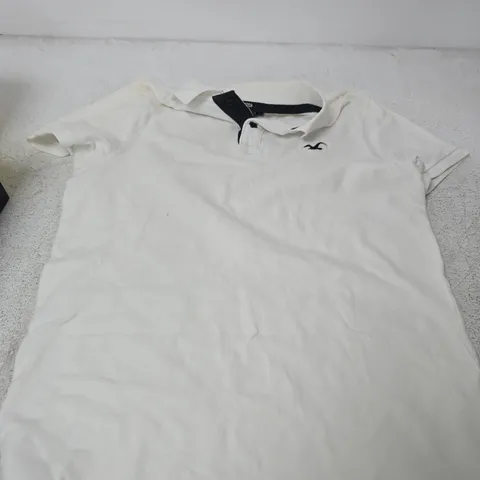 HOLLISTER WHITE POLO SHIRT – EPIC FLEX STRETCH, MEN'S M