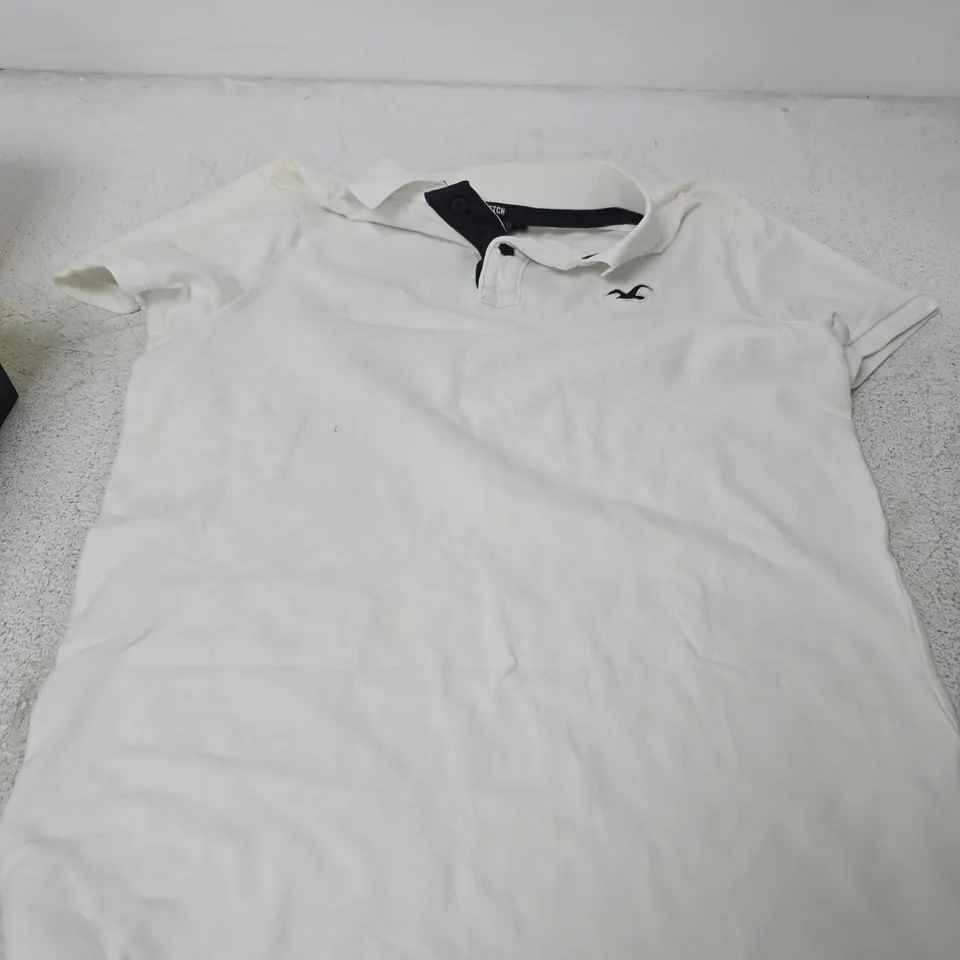 HOLLISTER WHITE POLO SHIRT – EPIC FLEX STRETCH, MEN'S M