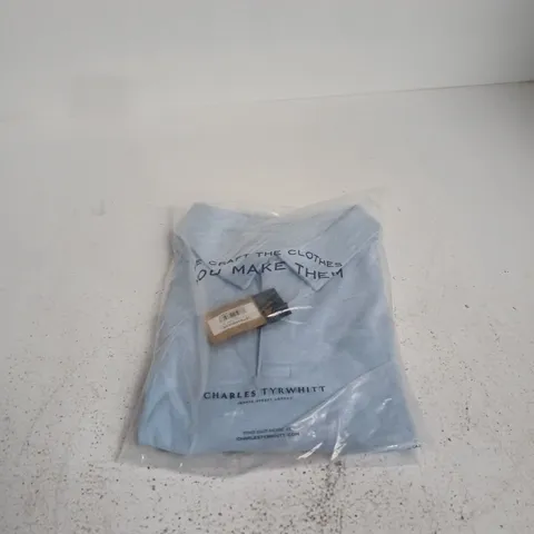 CHARLES TYRWHITT SKY BLUE LONG SLEEVE JERSEY POLO TAGGED