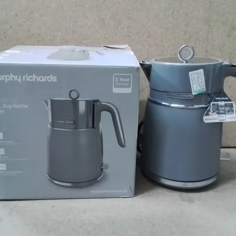 BOXED MORPHY RICHARDS 1.5L JUG KETTLE GREY 