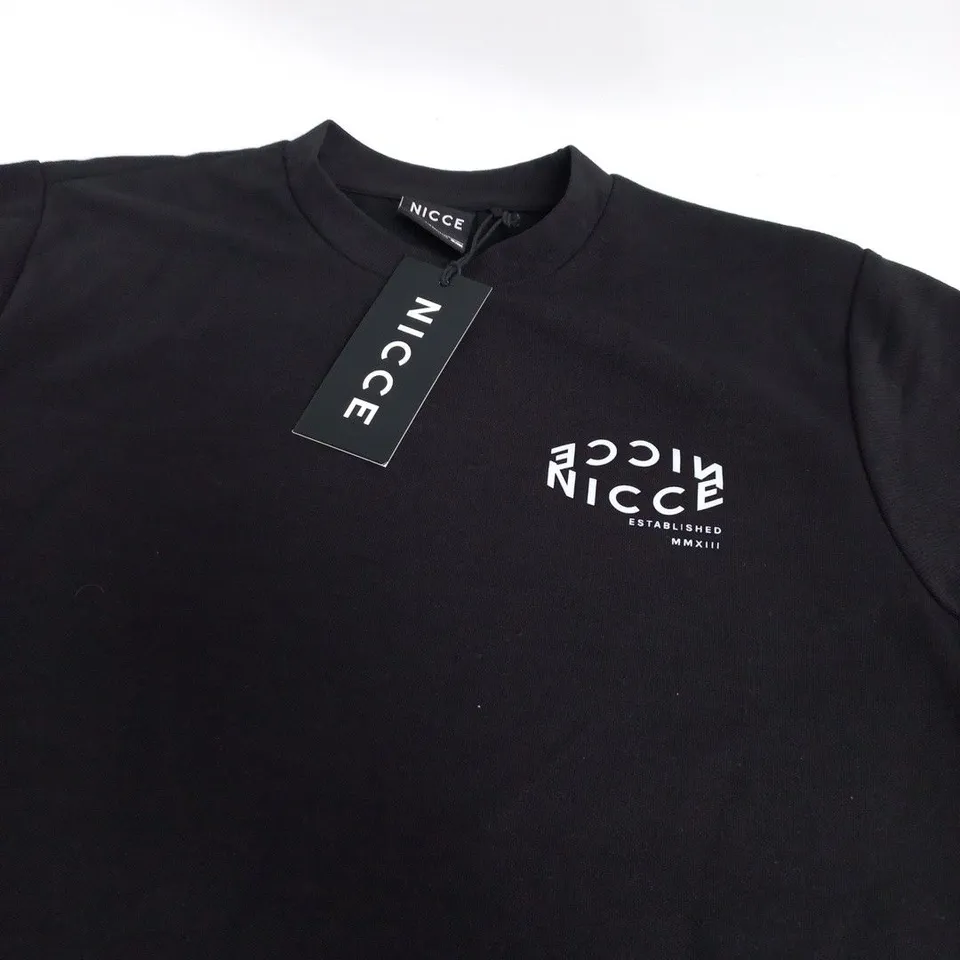 NICCE BLACK CREWNECK SWEATSHIRT - SIZE L