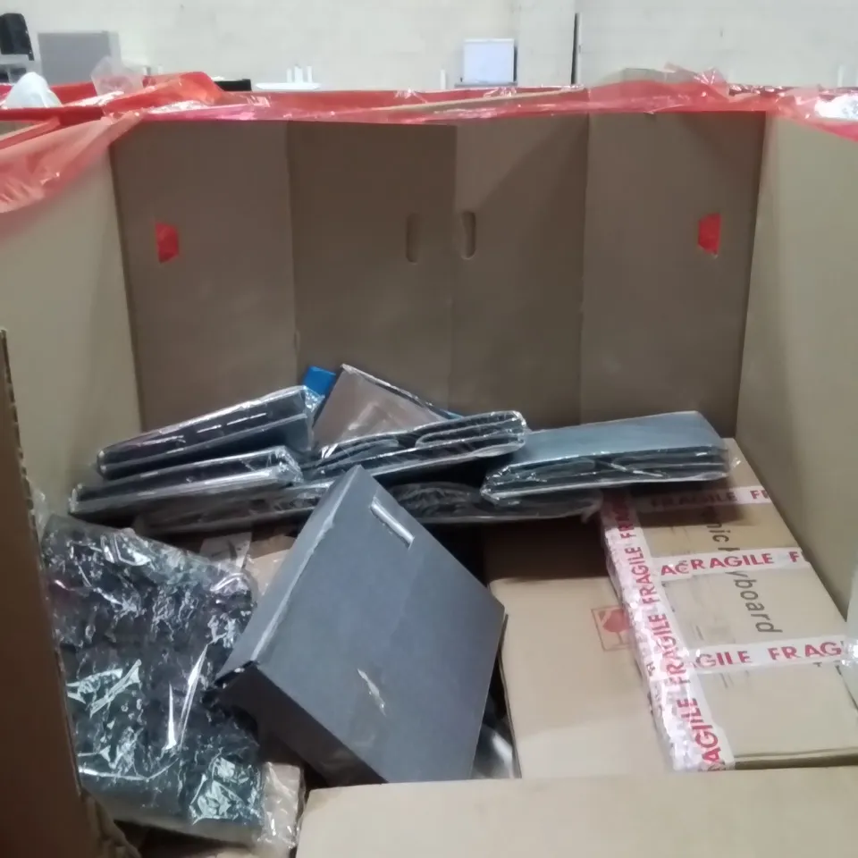 PALLET OF ASSORTED HOUSEHOLD GOODS AND PRODUCTS TO INCLUDE;WALL BOOKSHELF, ERGONOMIC READING PILLOW,SHOE STORAGE BOXES AND OTHER ASSORTED ITEMS...