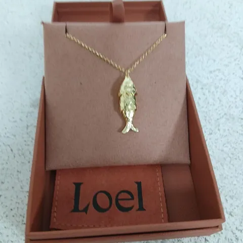 LOEL GOLD-TONE FISH PENDANT NECKLACE BY LOEL