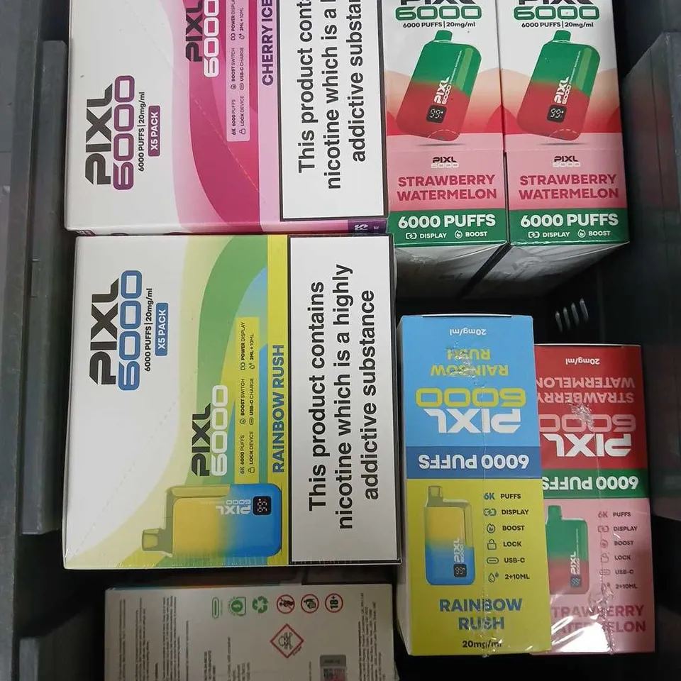 APPROXIMATELY 10 ASSORTED E-CIGARETTE & VAPING MULTIPACKS IN BRANDS TO INCLUDE PIXL, IVG