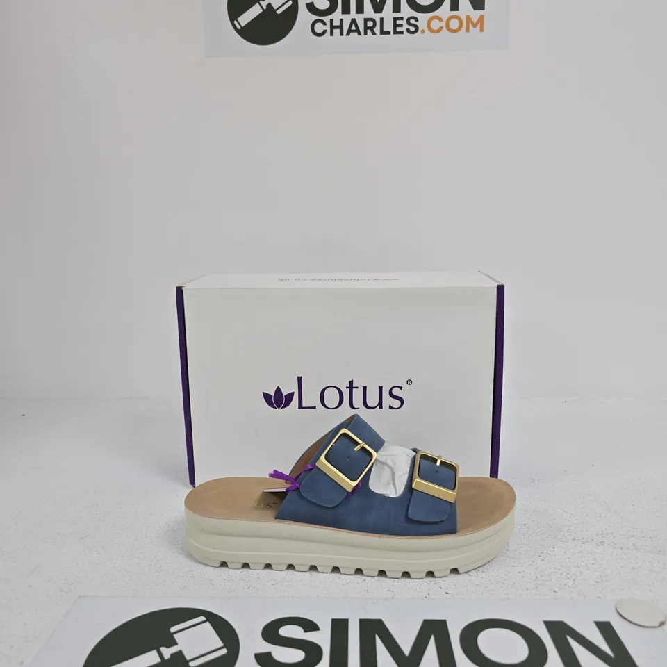 LOTUS BLUE SANDALS, WOMEN'S - (EU 41), DOUBLE BUCKLE STRAPS