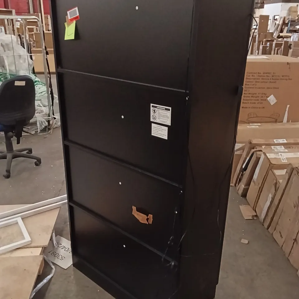 2-GLASS DOOR WARDROBE WITH LED LIGHTING - BLACK